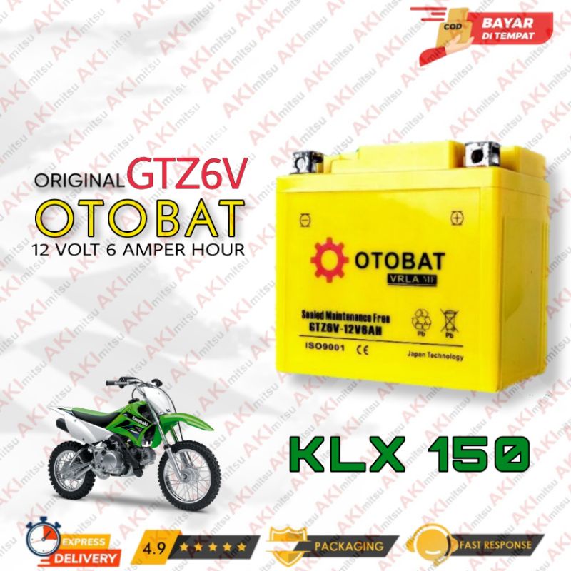 Jual AKI MOTOR KLX 150 OTOBAT GTZ6V | Shopee Indonesia