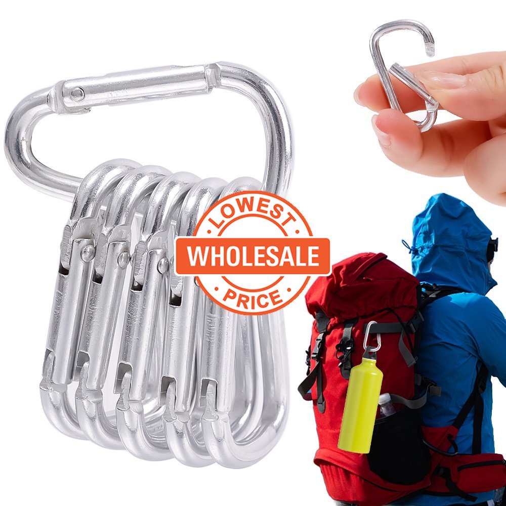 [Harga Grosir]1pc Carabiner Mini Bentuk D Bahan Aluminum Alloy Warna Silver Untuk Rumah / Camping / Hiking / Travel