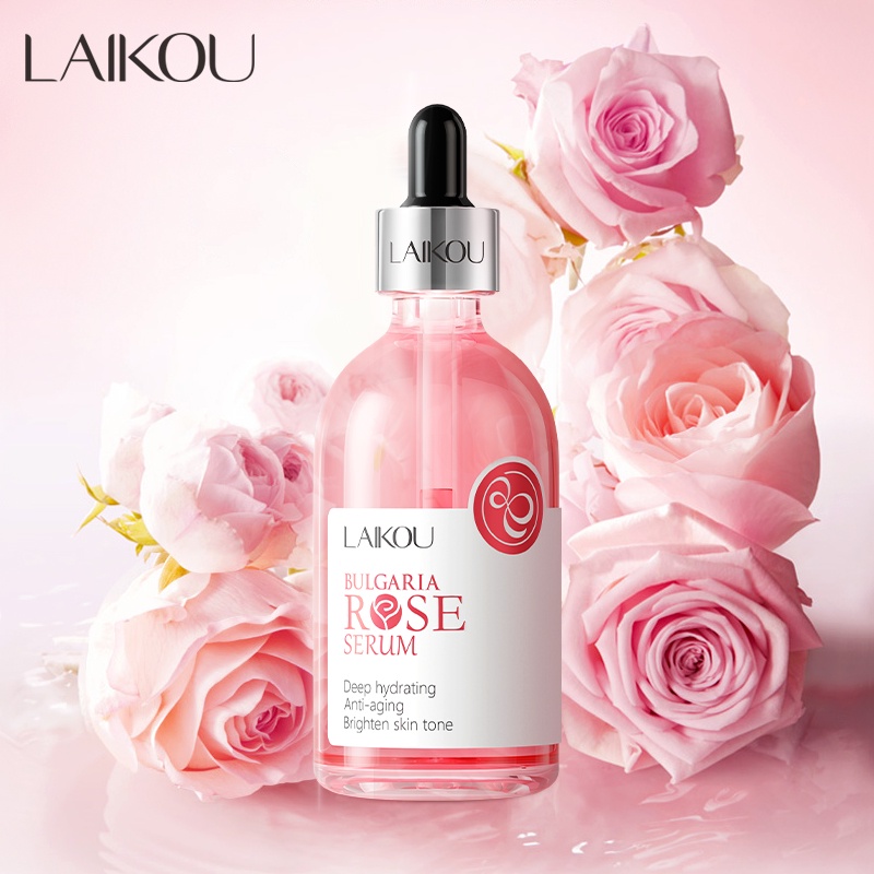 LAIKOU Bulgaria Rose Serum Mencerahkan Memudarkan Noda Anti-aging (Melawan Penuaan) Menutrisi 100ml