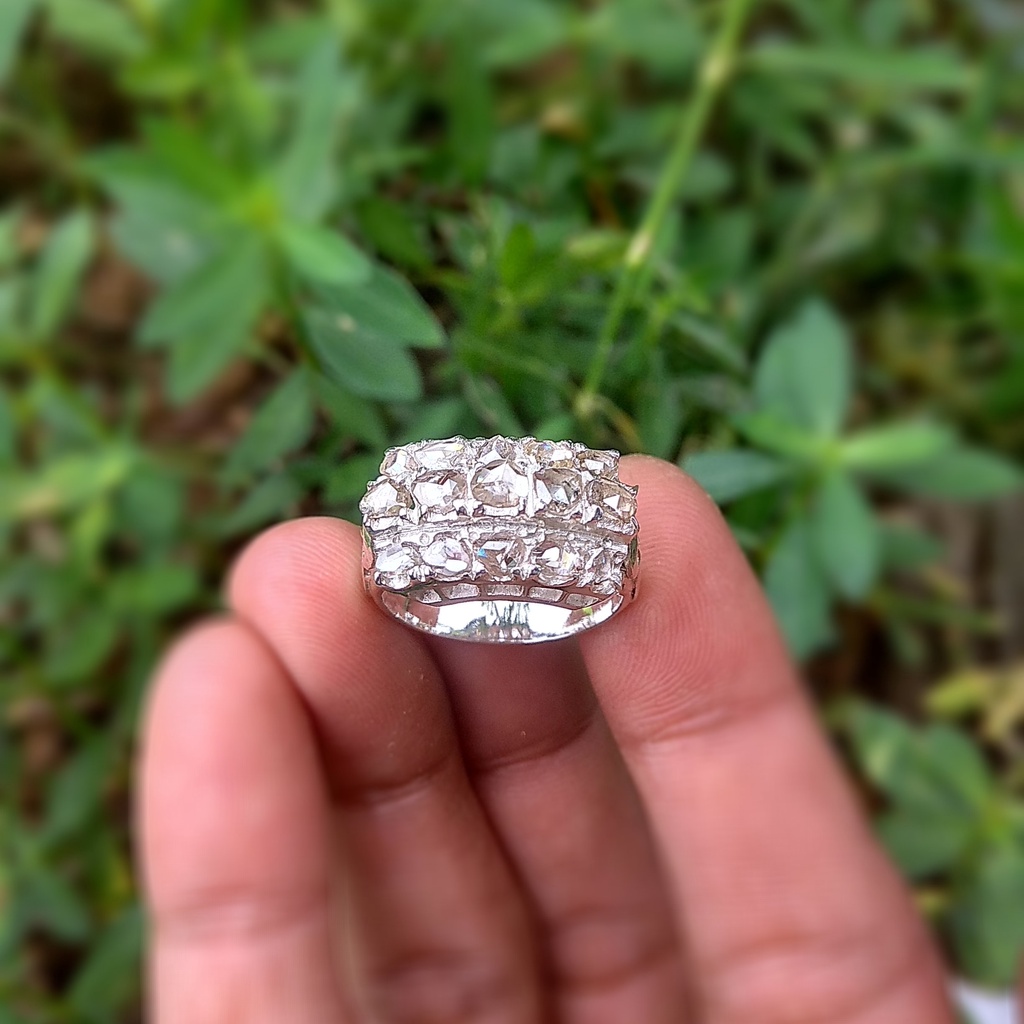 Cincin tangga wanita berlian atau intan banjar putih luster blink²