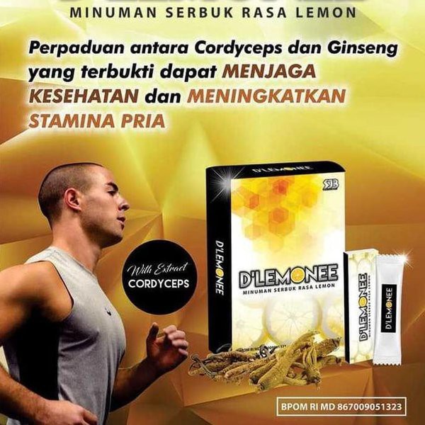 Dlemonee Drogendun minuman serbuk STAMINA rasa lemon isi 15 sachet lebih kuat dari fortamen herbalte
