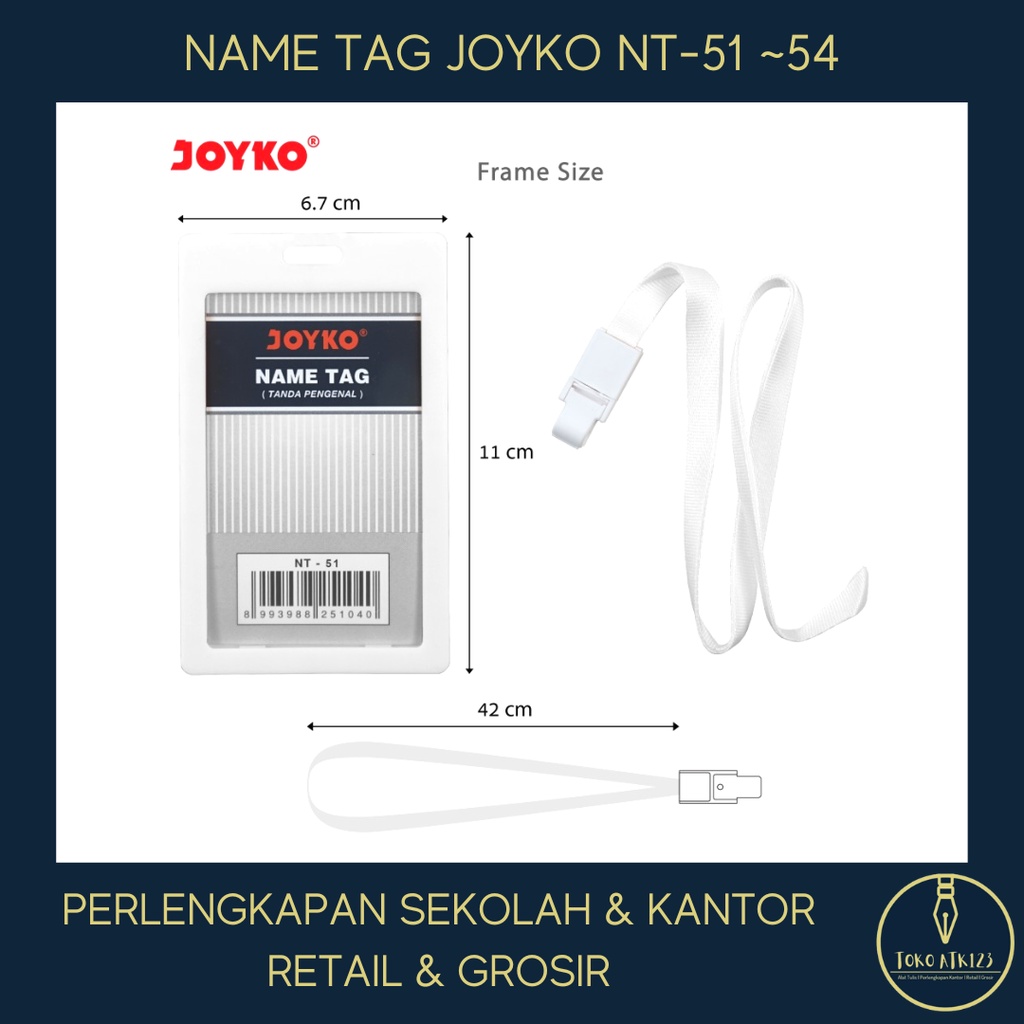 Name Tag Tanda Pengenal Gantungan Kartu Nama ID Card Joyko NT-51 ~ 54