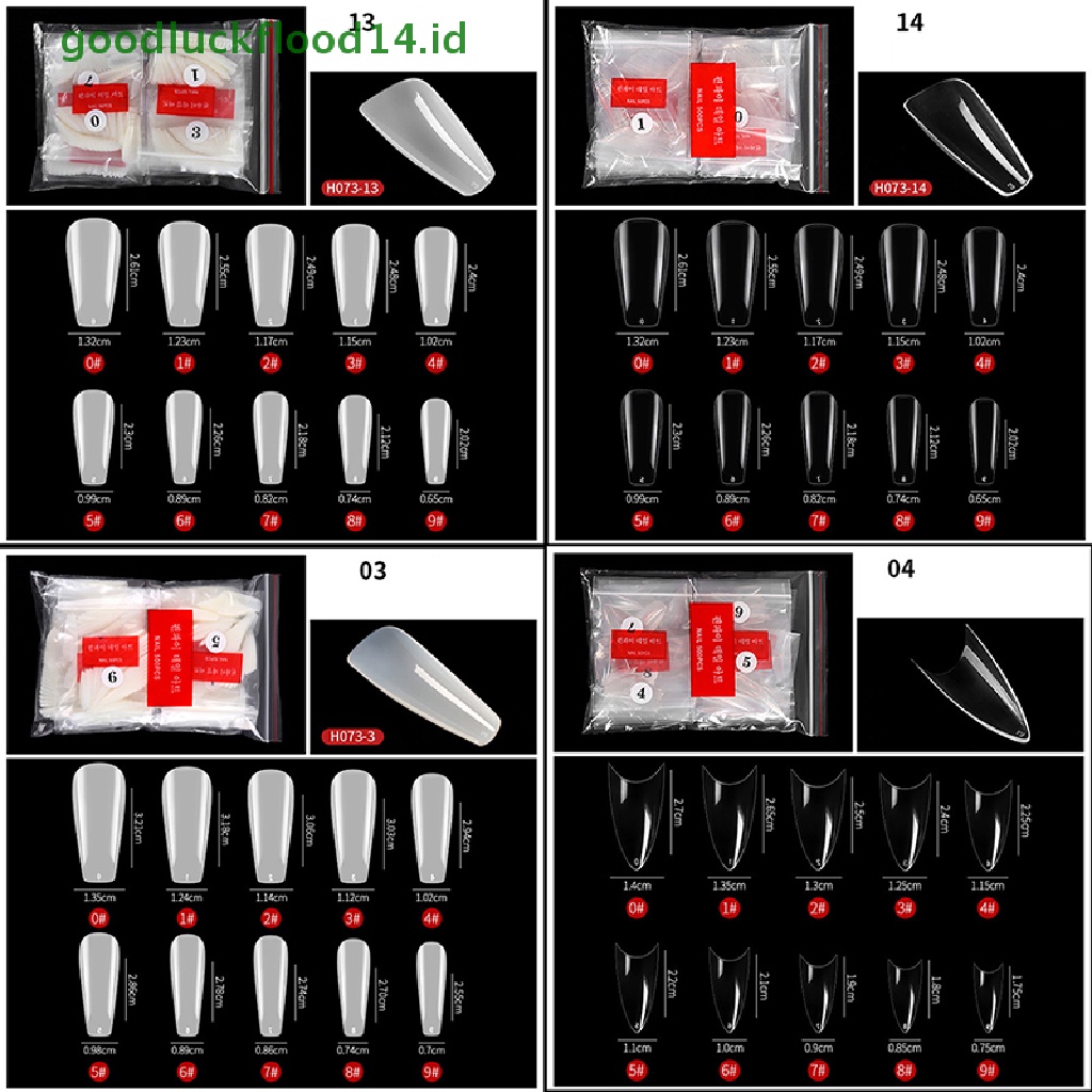 [GOOGFOUR] 500pcs Clear French Kuku Palsu Akrilik Art Tips UV Gel Fake Manicure Tools [TOP]