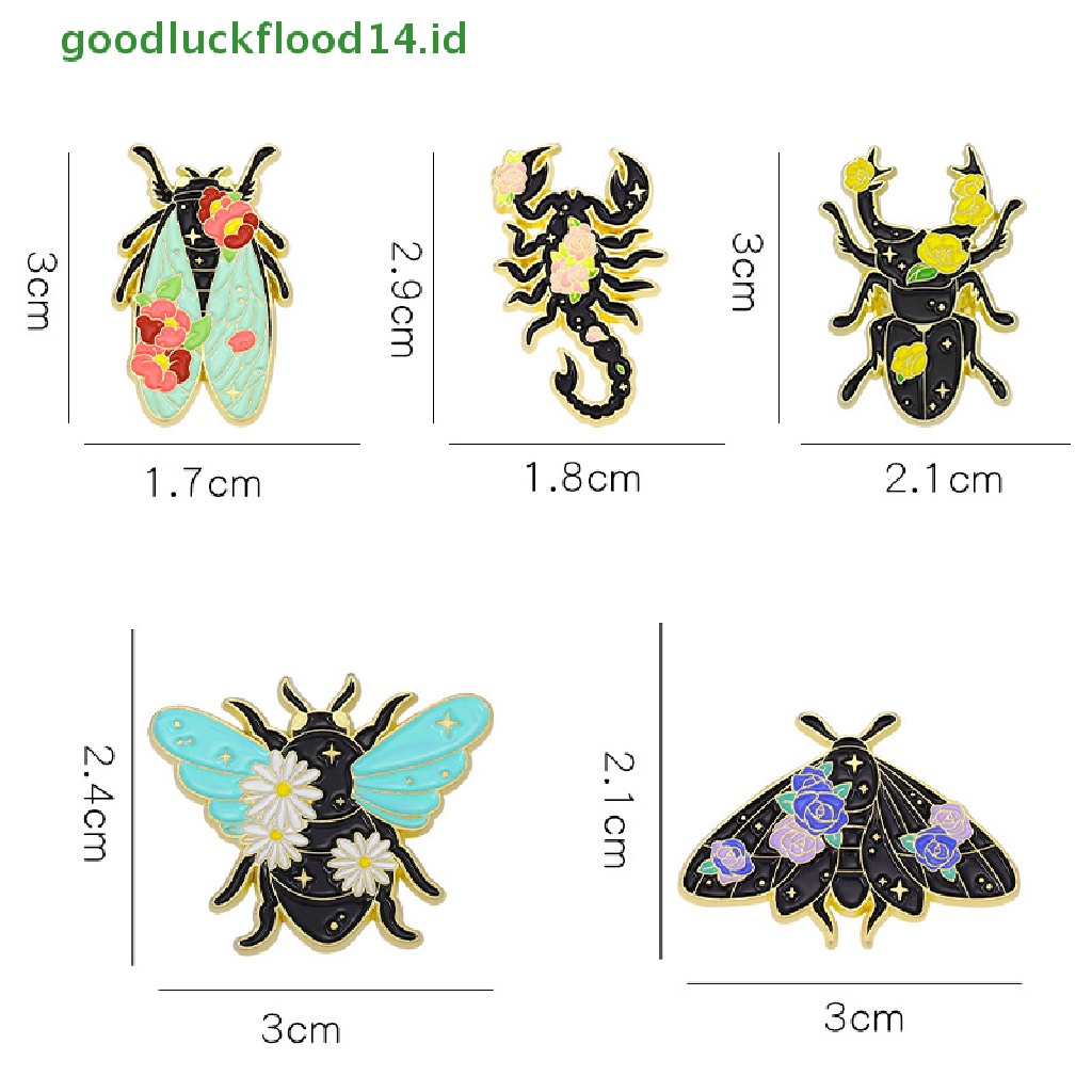 [GOOGFOUR] 1 Pcs Bunga Serangga Enamel Pin Nature Ngengat Cicada Scorpion Bros Kerah Ransel Lencana Lucu Perhiasan Hadiah Untuk Teman Anak [TOP]