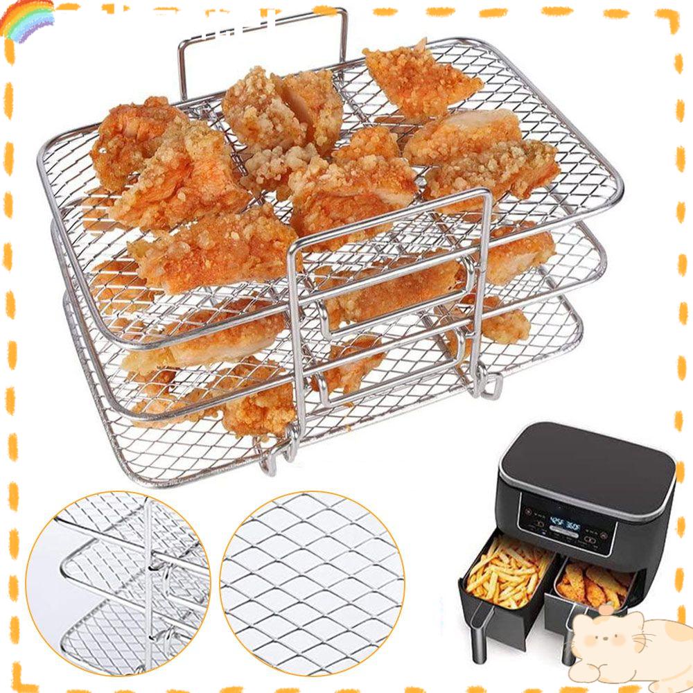 Solighter Air Fryer Grill Rack Home Dehydrator Rack Alat Panggang Indoor304 Stainless Steel