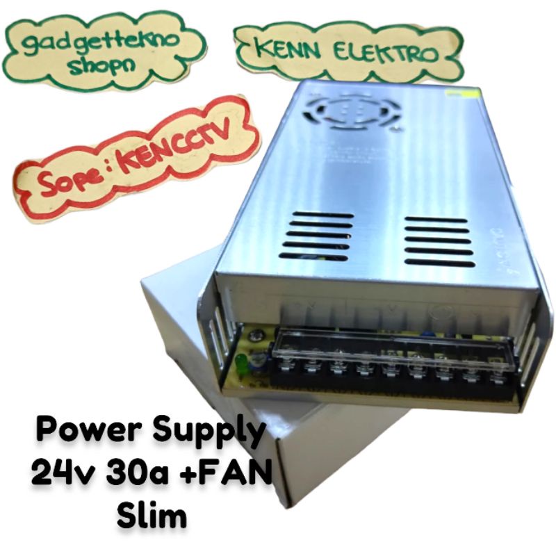 power supply 24v 30a +fan slim