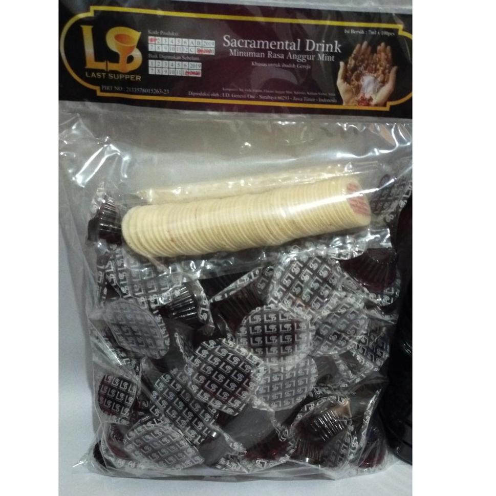 

⚡COD⚡ Anggur Perjamuan (Gereja) Cup + Hosti Ayat LS (isi 100pcs) non alkohol