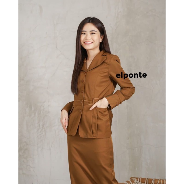 BAJU PNS KRAH SUSUN PEMDA COKLAT/KAHKY MUDA /PUTIH/ PUTIH HITAM /ABU TUA  FREE HIJAB