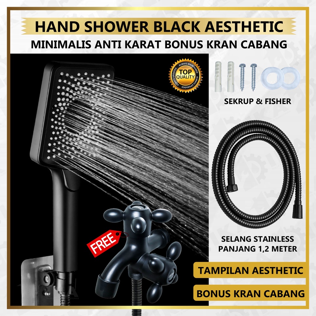 HAND SHOWER TURBO / FAN SHOWER BALING / KEPALA KRAN AIR MANDI BERTEKANAN HEMAT AIR PUTAR 360Derajat