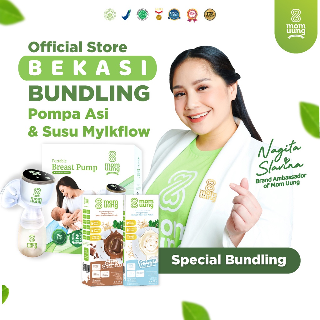 Mom Uung Special Bundling Pompa Portable Elektrik Mom Uung &amp; Susu Mylkflow Classic Chocolate / Creamy Vanilla / Breast Pump / Susu Cokelat / Susu Vanila