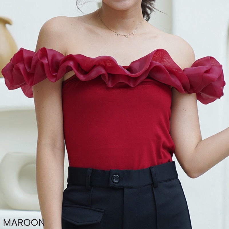 HW - Amora Top - 313 - Sabrina Atasan Organza Ruffle Top