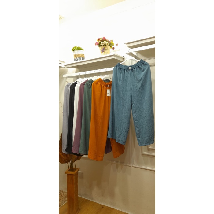 Celana Kulot Celana Panjang Kulot Kancing Depan Terbaru // Celana Panjang Wanita Hitam All Size B1G3