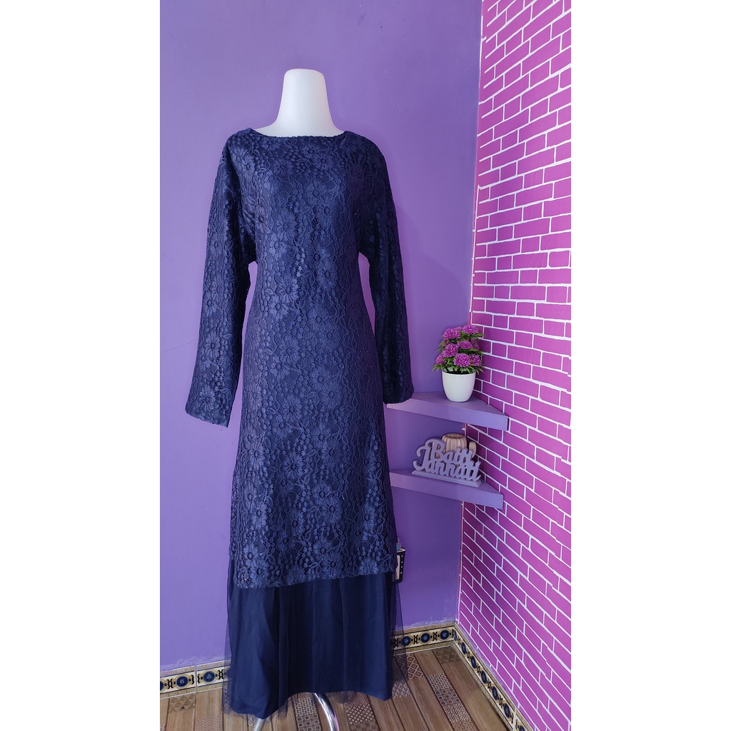 Felior Collection Dress Navy Brokat Tile