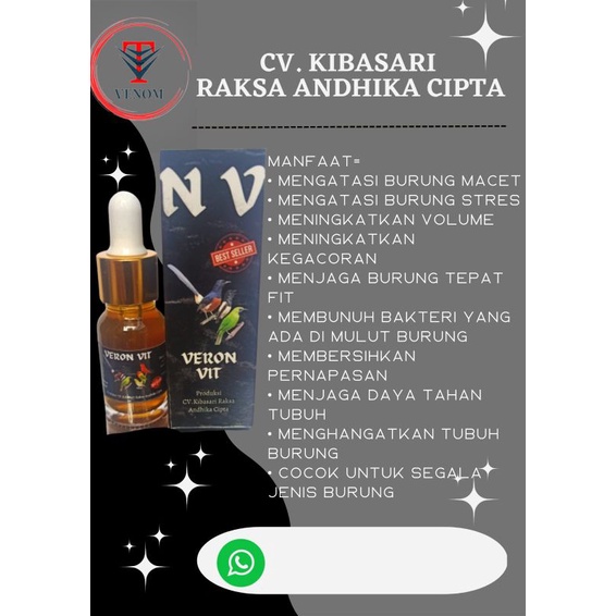 Veron vit venom cv kibasari pur burung kicau voer penom kibas sari
