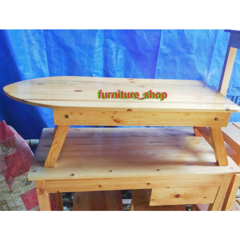 meja setrika lipat 100×45×35cm full kayu Pinus jati Belanda