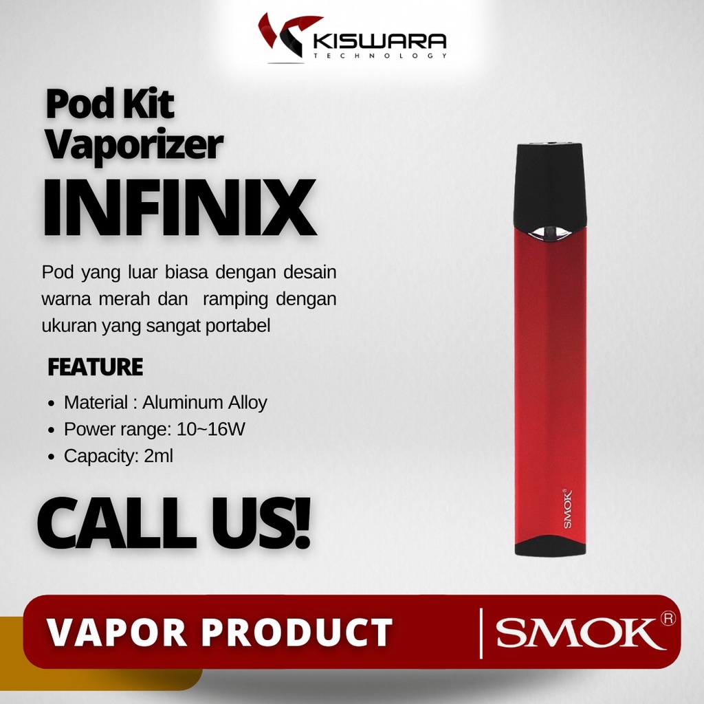 SMOK Infinix Pod Kit - RED [Authentic] KiswaraBandung