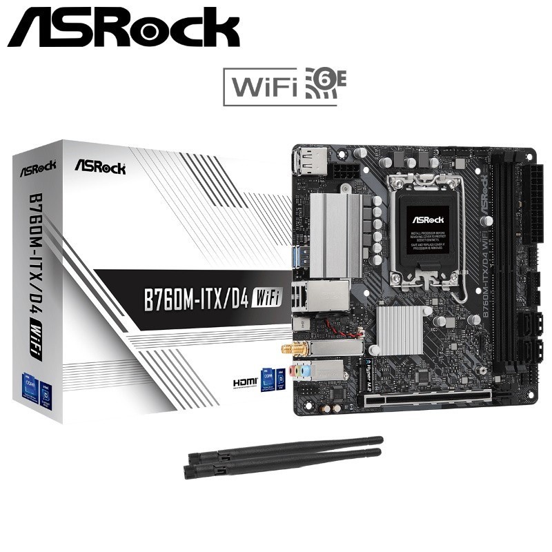 ASRock B760M-ITX/D4 WiFi DDR4 - Mini ITX Intel Motherboard LGA1700