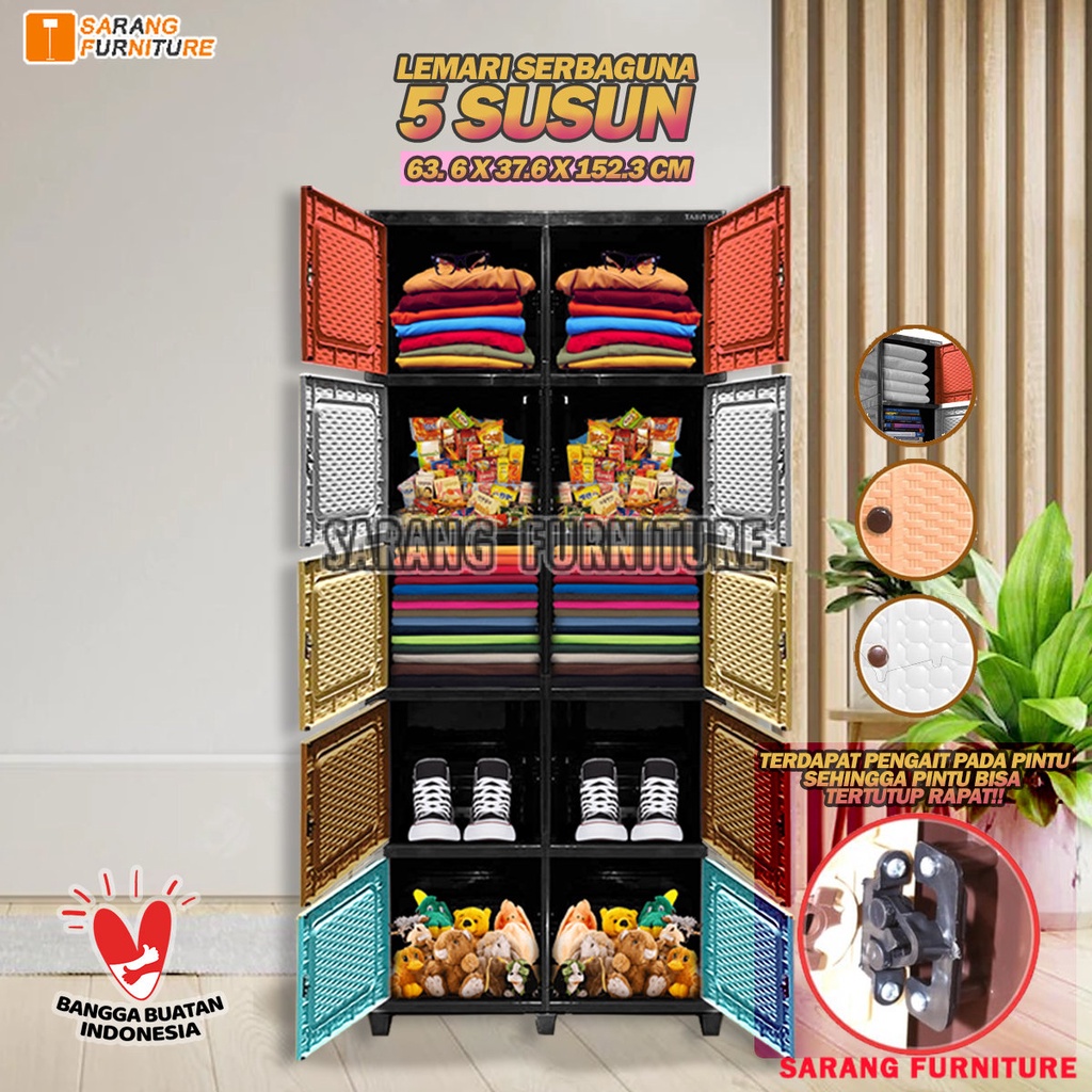 Lemari SWING DOUBLE Lemari Plastik Serbaguna 5 SUSUN Tabitha CLICKS Tabitha LOKI LOKER SERBAGUNA Lemari Pakaian CABINET LEMARI TABITHA LEMARI SWING