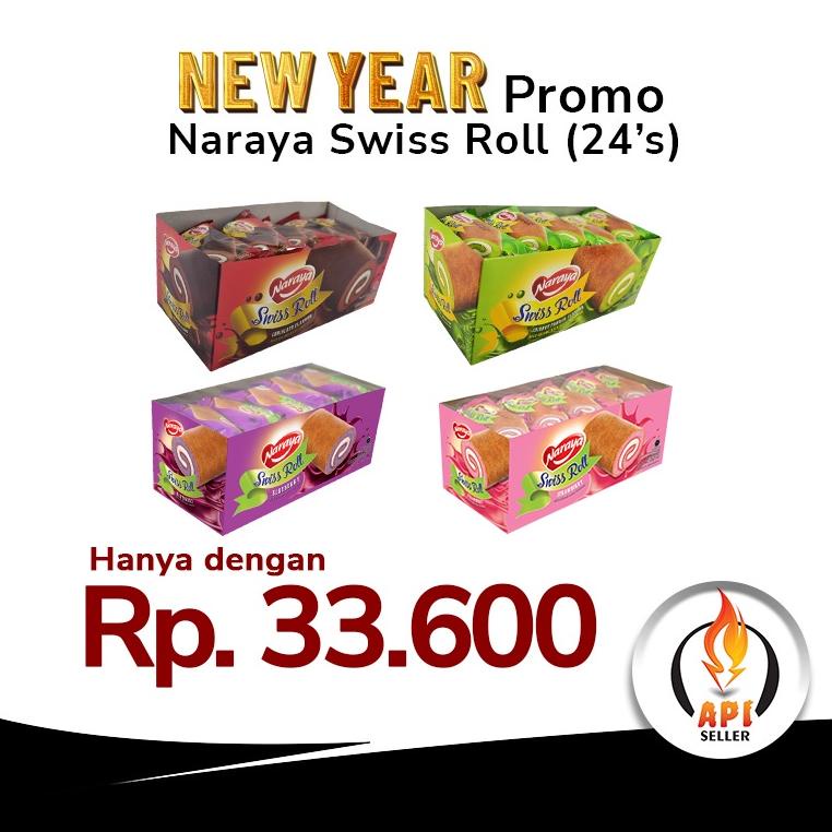 

Harga TERMURAAH.. NARAYA SWISS ROLL CAKE (20's) 8FG