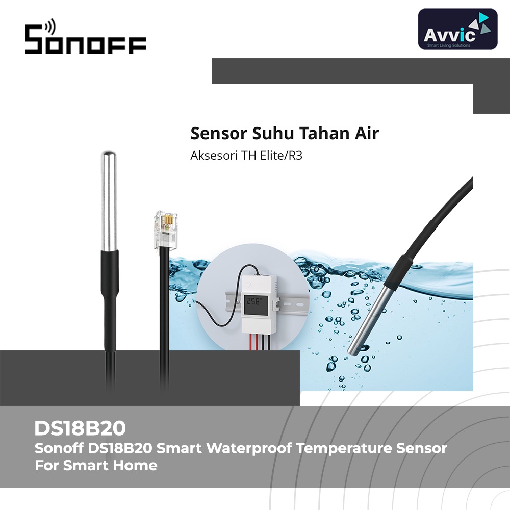 Sonoff DS18B20 Smart Temperature Sensor Suhu Waterproof Smart Home