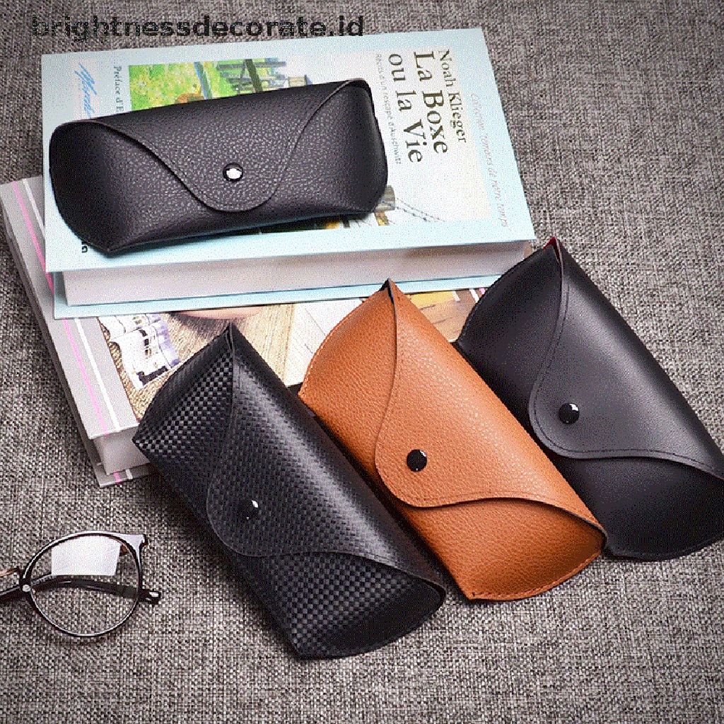 [Birth] Portable PU Sunglasses Case Kotak Kacamata Pelindung Kulit Hitam Kualitas Tinggi [ID]