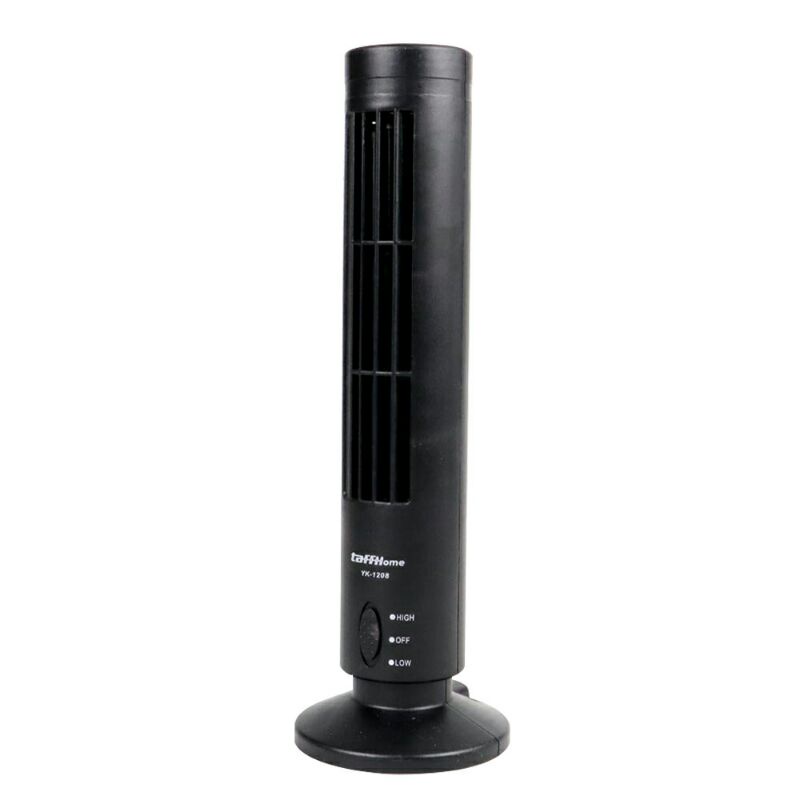 Kipas Angin USB Tower Fan Leafless Ultra Quite yk-1208 Black