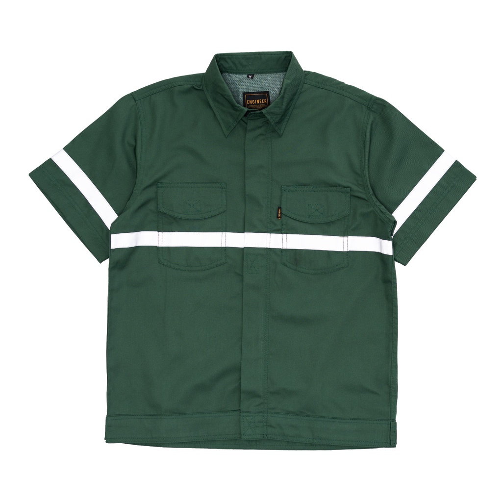 BREAKER REFLEKTOR WORKSHIRT-KEMEJA KERJA LENGAN PENDEK UNISEX DENGAN REFLEKTOR BY ENGINEER