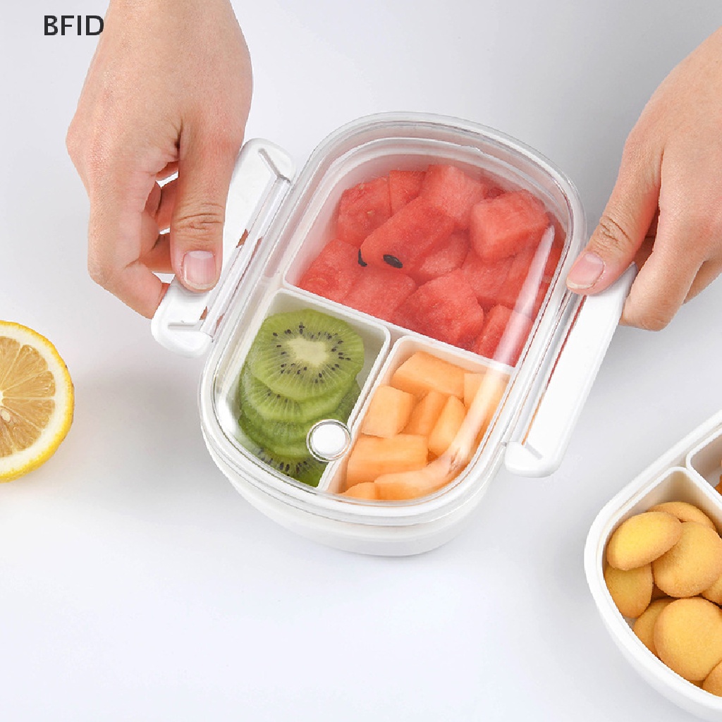 [BFID] Bento Lunch Box Sekat Bisa Dilepas Microwave Aman Kulkas Buah Tetap Segar Kotak Penyimpanan [ID]