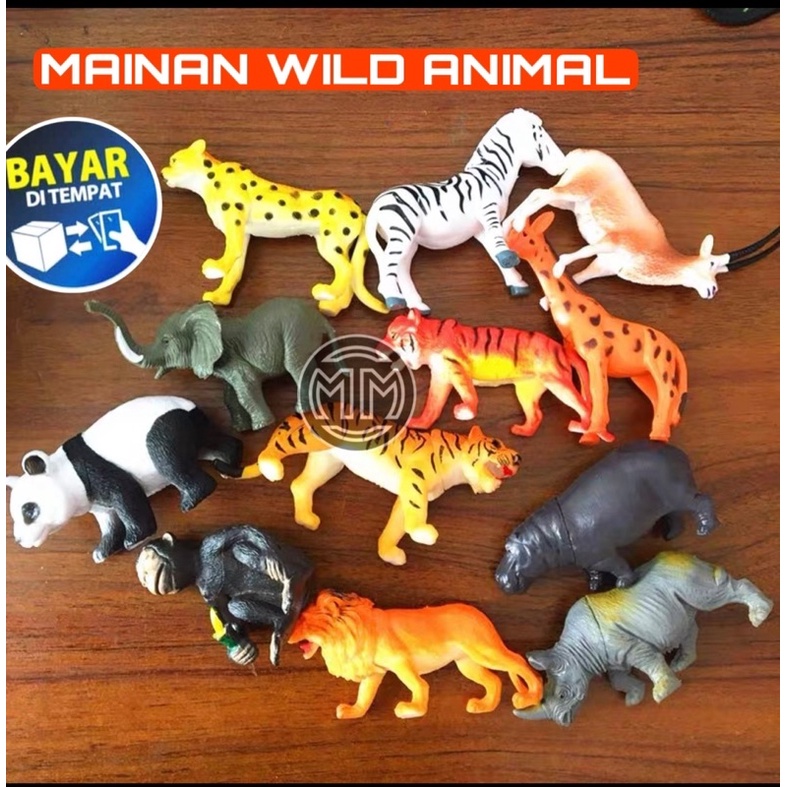 MAINAN EDUKASI ANAK WILD ANIMAL ISI 12PCS HEWAN