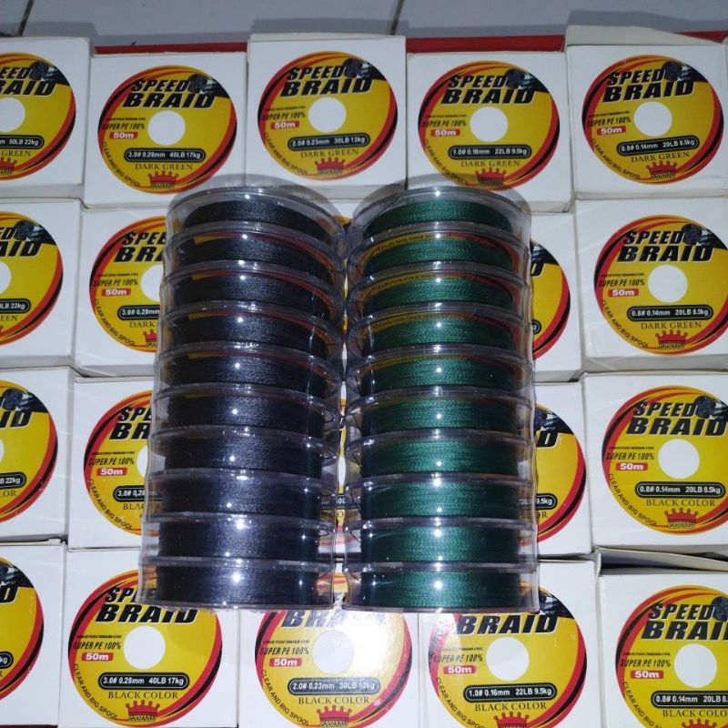 Benang PE Tali Pancing Gamaru SPEED BRAID Speedbraid 50m conecting. 06 08 1 2 3 4 5 6