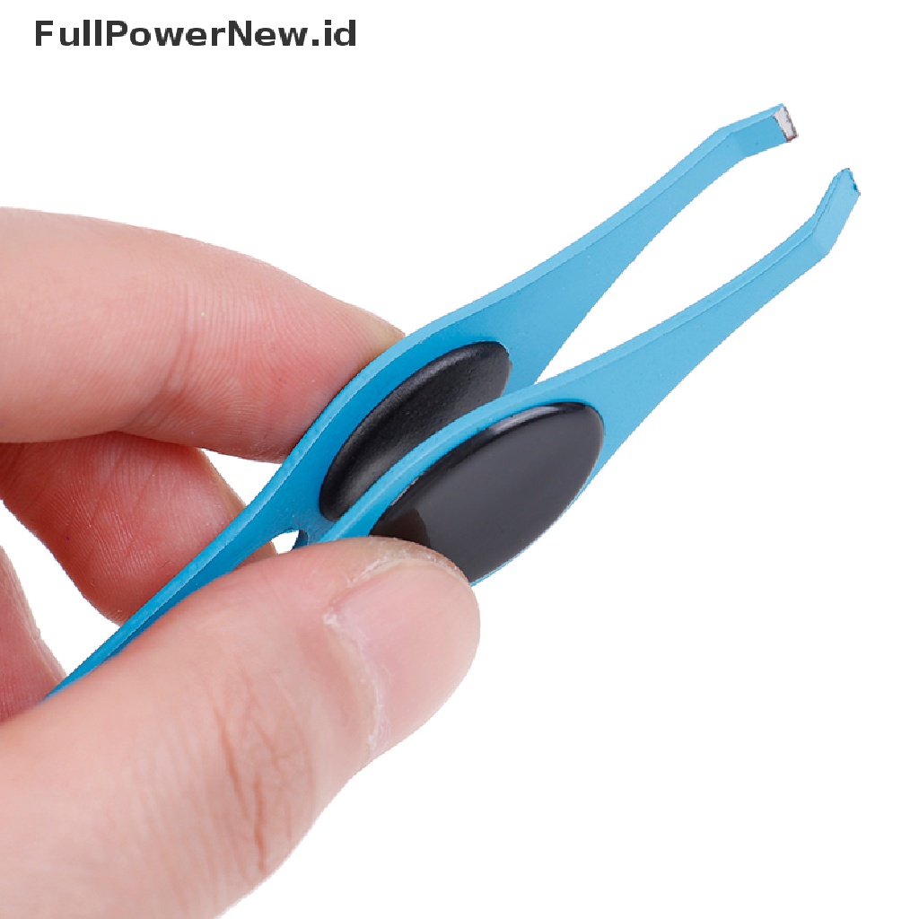 Power Penjepit Alis Rambut Pencabut Miring Stainless Steel Pemangkas Alis Penghilang Bulu Wajah ID