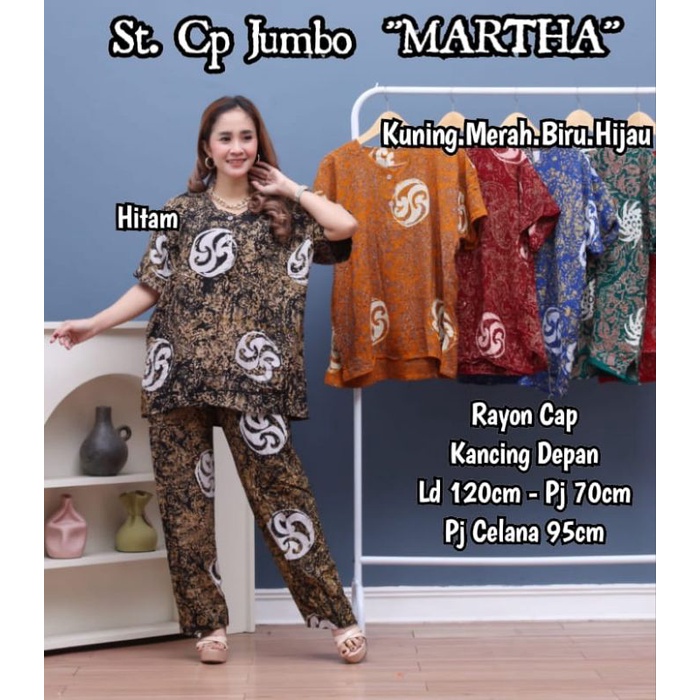 Setelan Cp Jumbo, Babydoll Batik Jumbo Celana Panjang, Baju Tidur Wanita Celana Panjang Jumbo