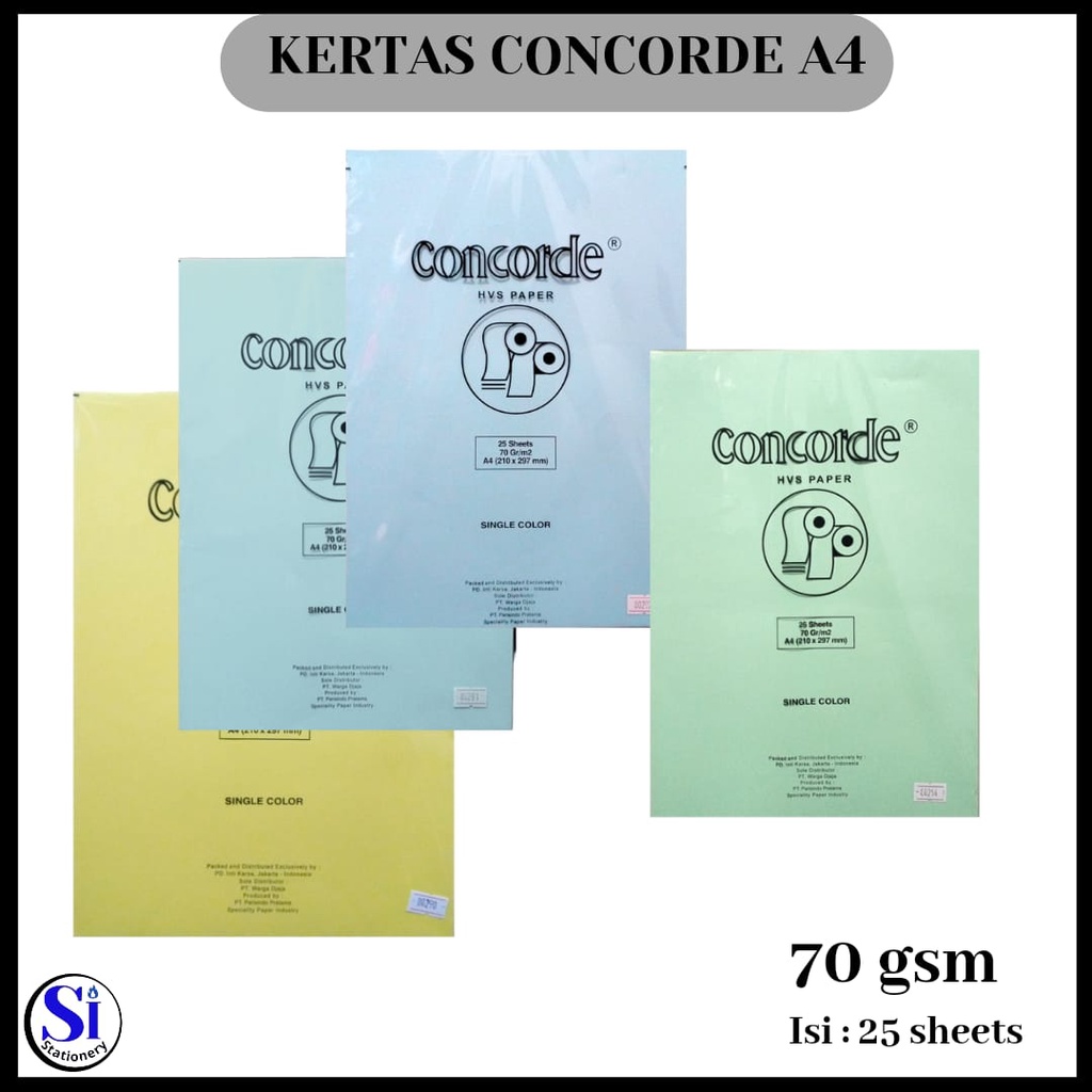 

Kertas Concorde A4 70Gsm Isi 25 Sheet