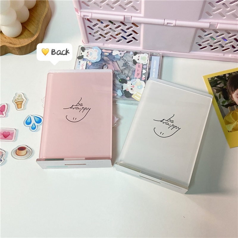 Bingkai Foto Akrilik Dengan 10pcs Dekorasi INS Idol Photocard Emoji Display Holder 3inch Kreatif Desktop Dekorasi Alat Tulis