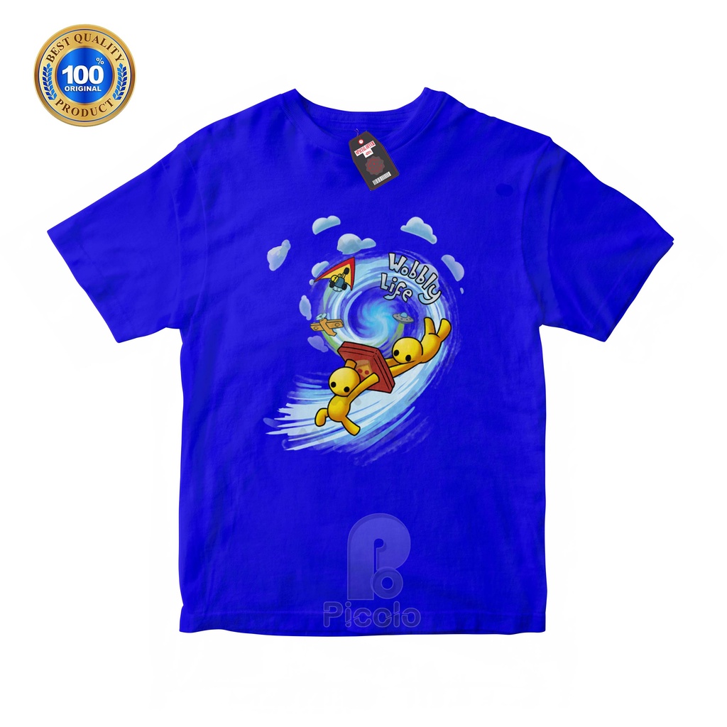 (FREE NAMA) BAJU KAOS ATASAN ANAK MOTIF WOBBLY LIFE UNISEX Bahan COTTUN