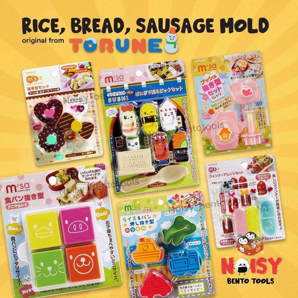 CETAKAN BENTO ROTI NASI SOSIS CUTTER TORUNE JAPAN