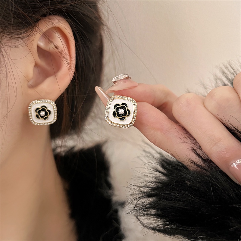 Baru S925 Perak Berlapis Mutiara Camellia Anting Priness Gadis Telinga Studs Fashion Aksesori