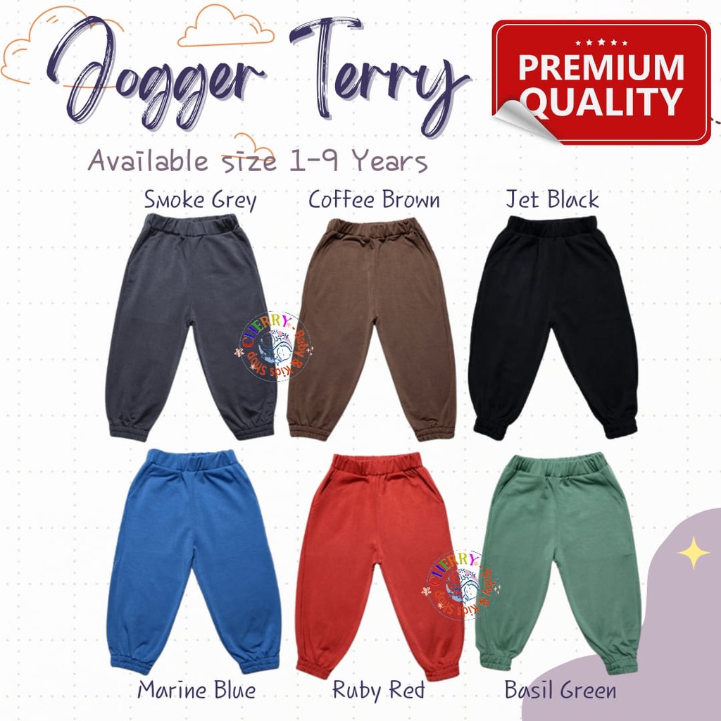 PREMIUM QUALITY Jogger 1-6 Tahun Jobel Celana Panjang Terry Jogger Anak Unisex Babyterry CBKS