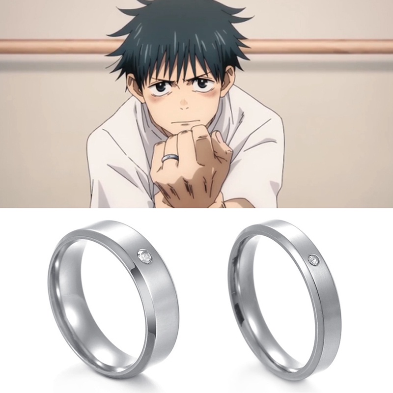 Anime Jujutsu Kaisen Okkotsu Yuta925 Sterling Silver Jari Cincin Perhiasan Adjustable Aksesoris Cosplay Pasangan Rings Hadiah