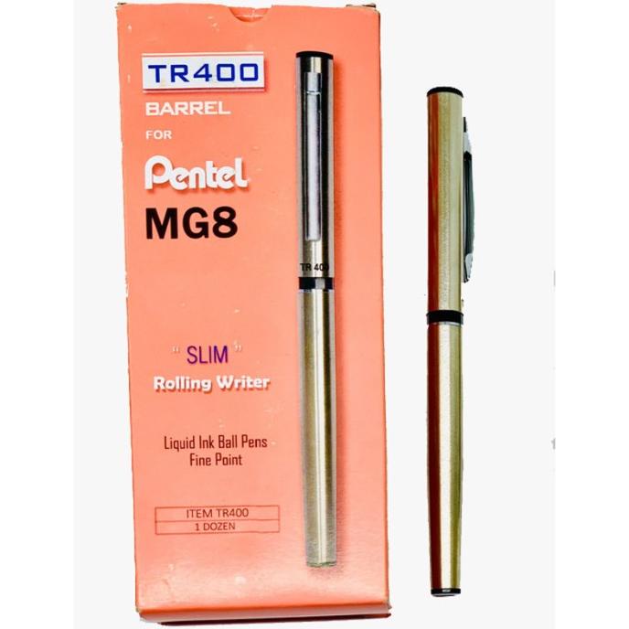 

Pentel MG8 Pen Rolling Writer TR400 Barrel Slim / Pulpen Ballpoint JUAL