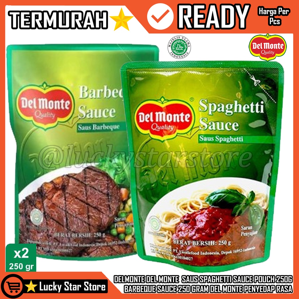 

DELMONTE DEL MONTE SAUS SAOS SPAGHETTI SPAGETI SAUCE POUCH 250G GR / BARBEQUE SAUCE 250 GRAM SPAGHETTI DELMONTE SAUCE/SAUS PENYEDAP RASA PELENGKAP BAHAN MAKANAN INSTAN ALAMI SAOS MAKANAN LEZAT NIKMAT KEBUTUHAN BAHAN MASAKAN DAN PELENGKAP MENU BAHAN MAKAN