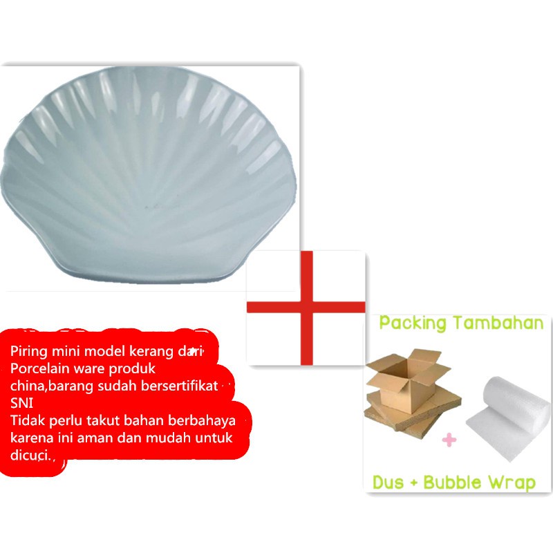 PIRING MINI* KERANG TEMPAT SAMBEL* PIRING PORCELAIN WARE