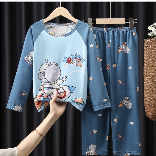 babyfit baju tidur piyama anak cowok setelan lengan panjang celana panjang import xs-0325r