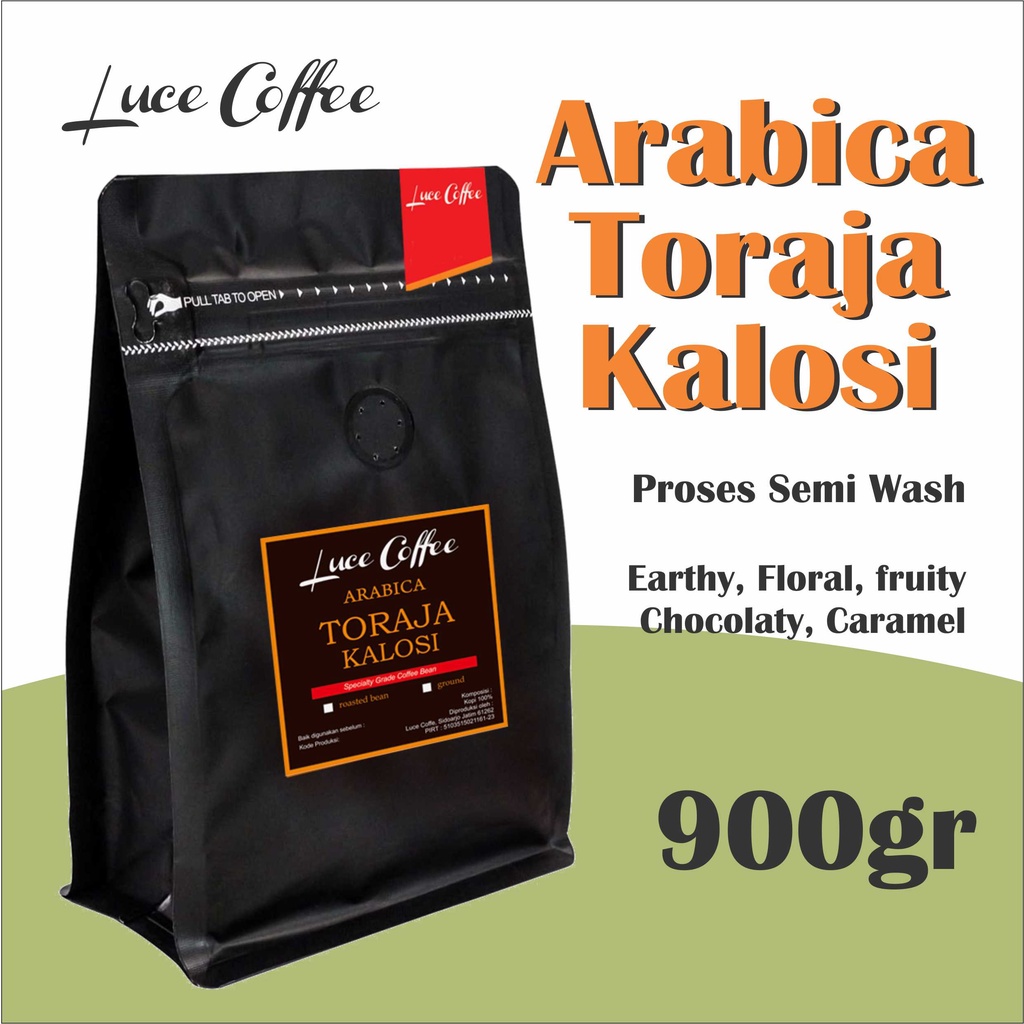 

Luce Coffee Kopi Arabica Toraja Kalosi 900gr - Biji atau Bubuk