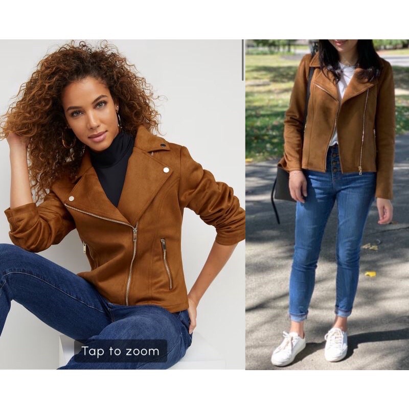 L+ft/A+n T+tlor suede moto biker jacket/ B#nrep zip jacket