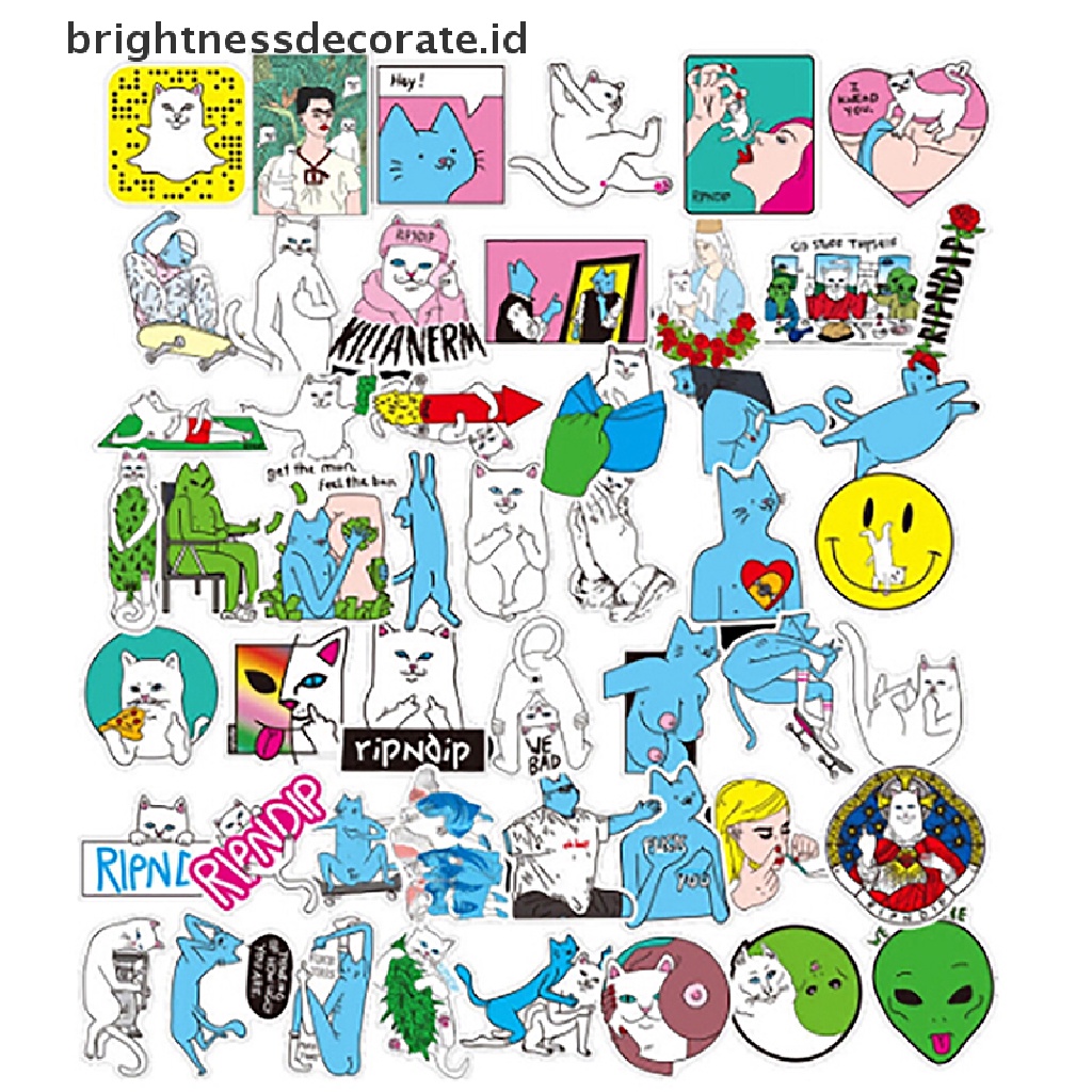 [Birth] 50pcs Stiker RIPNDIP Lucu Bom Skateboard Koper Laptop Decals [ID]