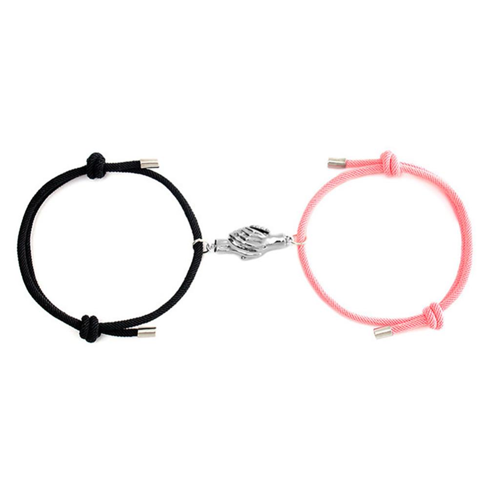 Timekey Fashion Adjustable Palm Magnetic Couple Bracelets Untuk Kekasih Persahabatan Gelang Tali Kepang Handmade Rajutan Wanita Pria Perhiasan H4V7