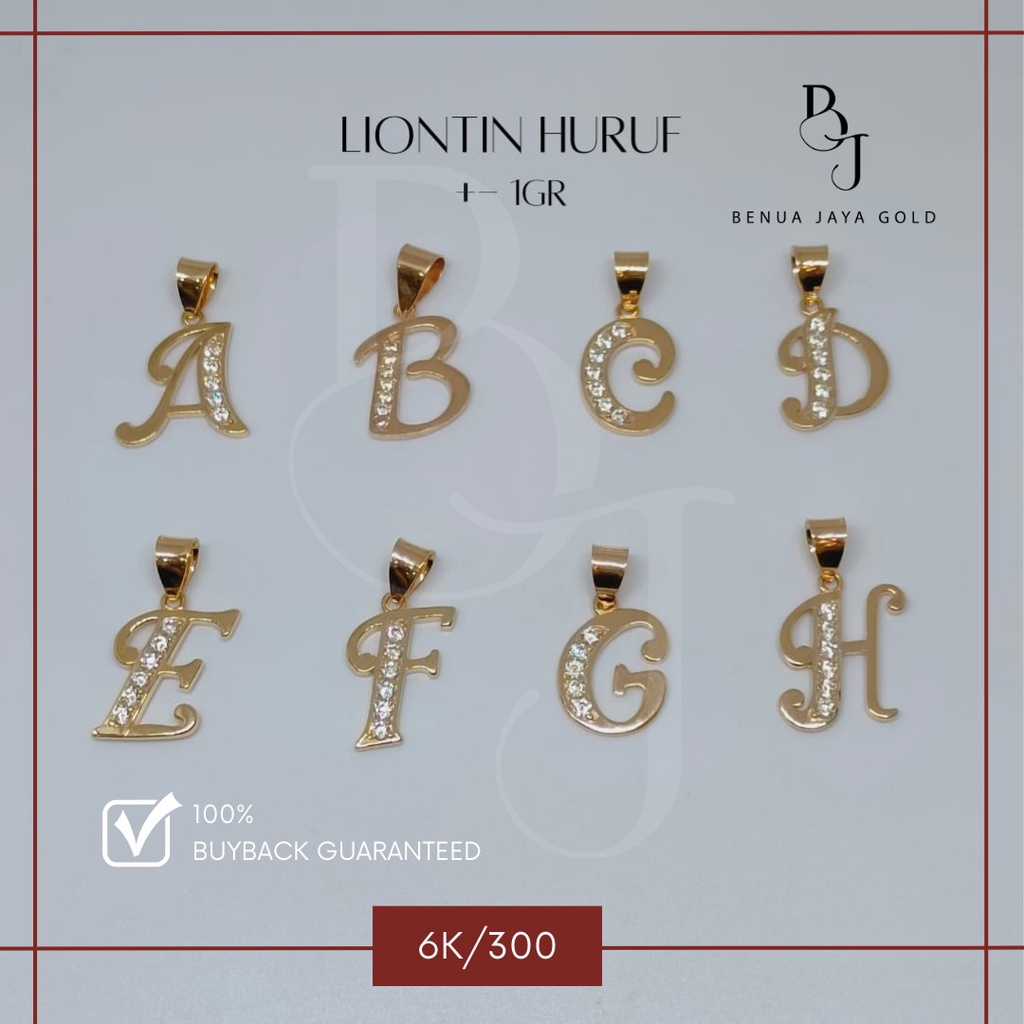 Liontin Huruf Emas 6K/300
