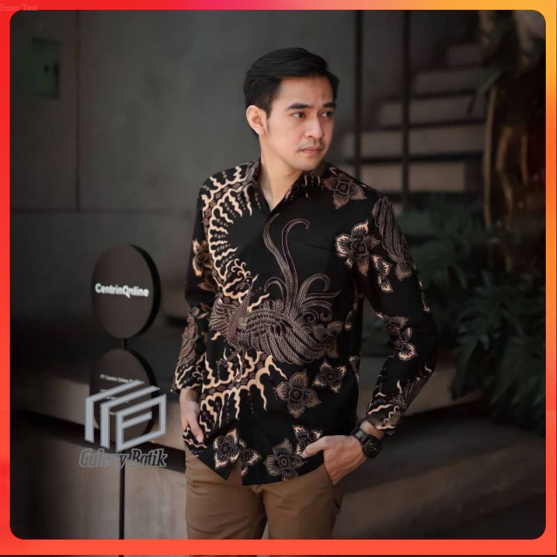 Kemeja Batik Pria Lengan Panjang Premium HRB026 Motif KERATONAN Kode 002 size M L XL XXL Reguler