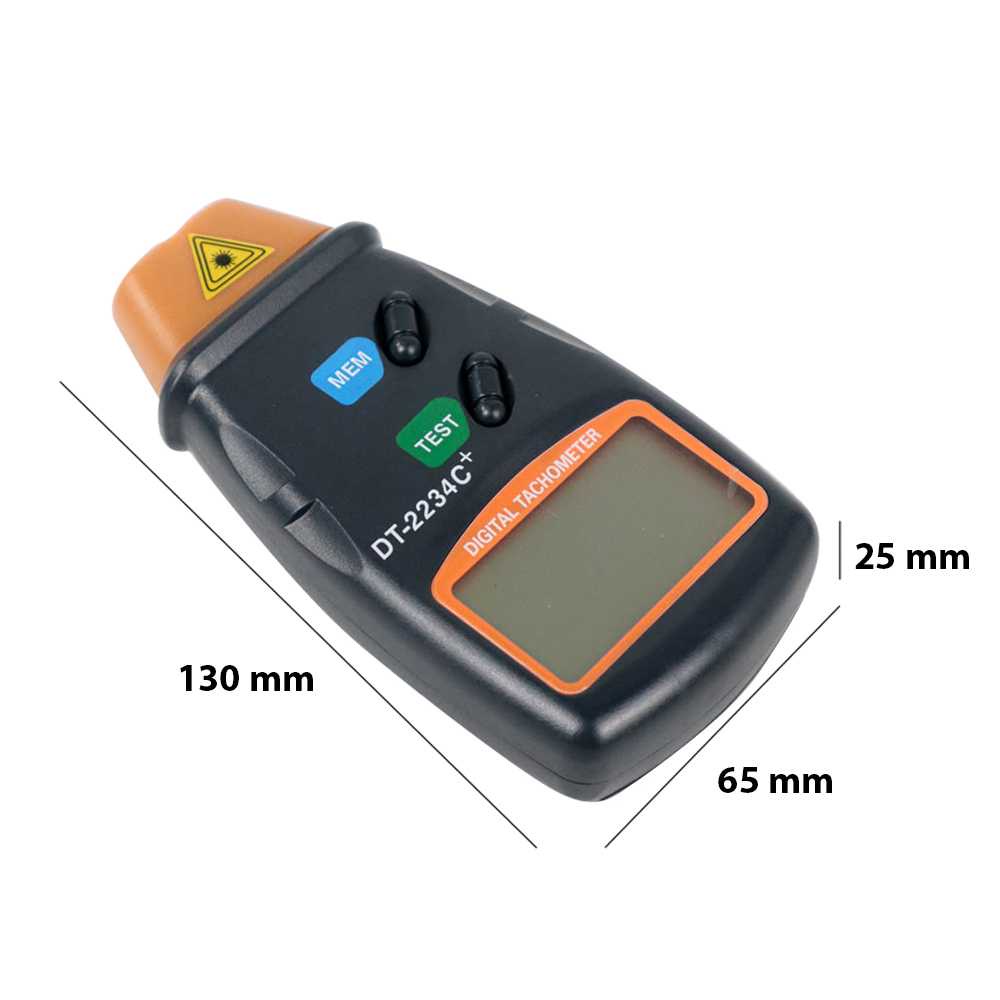 LCD Digital Laser Photo Tachometer 2.5-100000 RPM - DT-2234C+